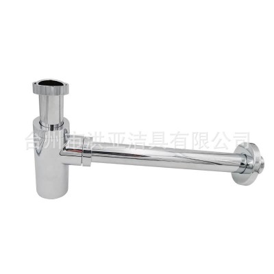 厂家批发11/4铜面盆防臭下水器入墙式排水隔器壶浴室台盆下水管图2