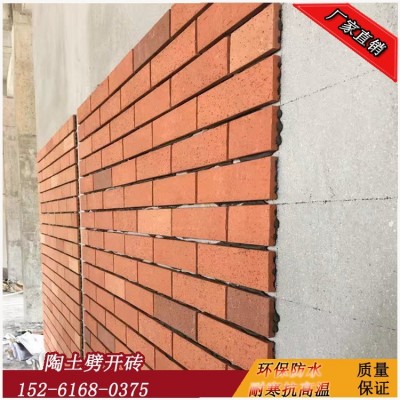 厂家供应小区劈开砖 陶土真空广场拉毛砖 防水建筑外墙砖量大优惠图5