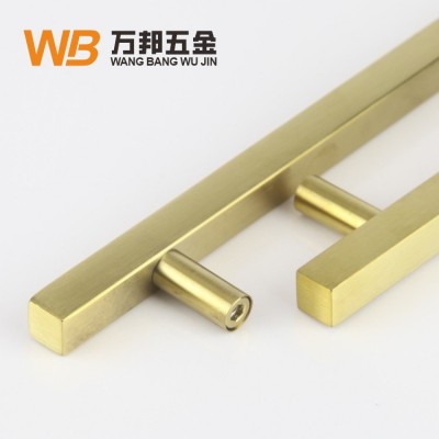 橱柜不锈钢方管圆脚金色抽屉拉手轻奢风酒柜鞋柜五金配件把手现货图2