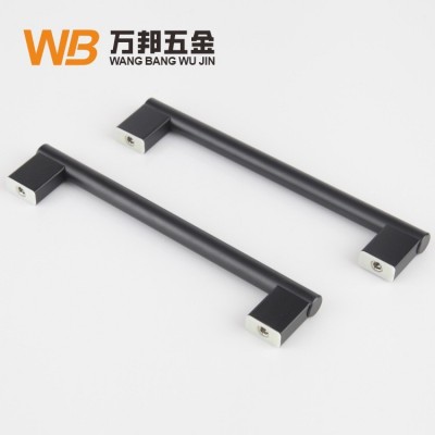 不锈钢加厚圆管方脚橱柜拉手衣柜柜门欧式小把手抽屉门拉手厂家图3