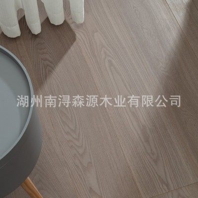 欧橡浅色实木复合三层超长家装地板5G锁扣地热环保批发地板15mm图4