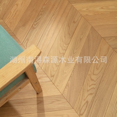 橡木三层鱼骨拼实木复合现代简约家装环保原木地板图4