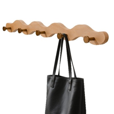 胡桃木波浪挂钩挂衣架实木衣帽架挂衣钩免打孔入户门玄关衣帽排钩图5