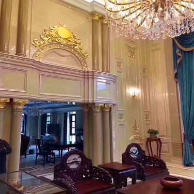 天然石人造大理石异型高仿玻璃钢酒造型圆柱店园林大厅造型罗马柱图3
