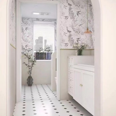 400X800全瓷内墙砖瓷柔光花砖 卫生间背景墙花片400x800 浴室瓷砖图5