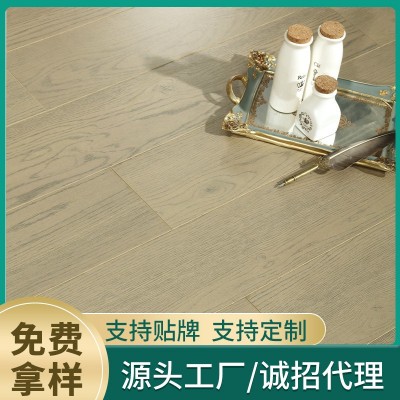 厂家15mm卧室家用地板 复合锁扣地暖用大板 金属漆新三层实木地板