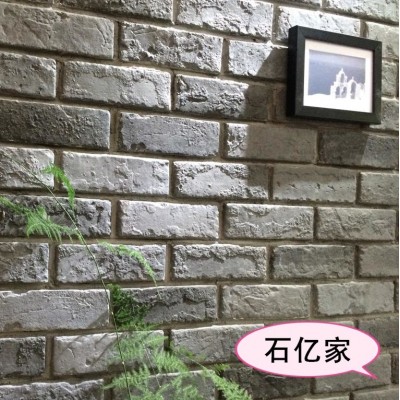 灰色小青砖条砖片中式仿古文化砖电视背景墙复古文化石外墙砖红砖图2