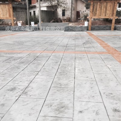 四川压花地坪销售厂家，印花路面施工单位压印材料脱模粉批发水泥图5