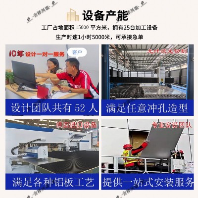 建筑幕墙穿孔铝单板全铝氟碳喷涂木纹门头装饰吊顶仿木纹厂家止水图3