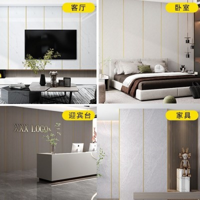 仿大理石墙纸贴纸ins风氛围感PVC铝塑板自粘壁纸电视背景墙面装饰图3