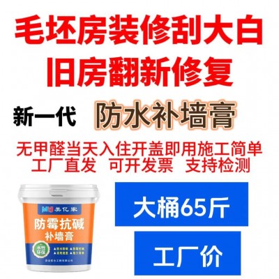 防霉抗碱补墙膏家用墙面白色修补膏防水腻子膏内墙刮白涂料批发