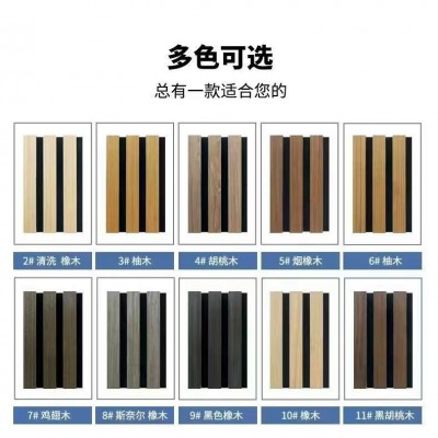 跨境聚脂纤维格栅木条吸音板降噪MDF木质装饰板背景墙毛毡隔音板图4
