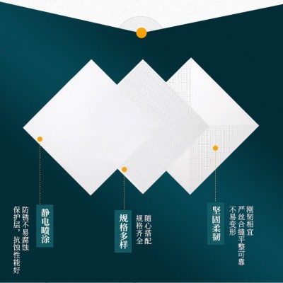 穿孔铝天花复合吸音板防火A级金属墙板铝天花板冲孔吊顶吸音工程图3