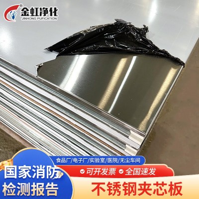 不锈钢岩棉板防火净化板彩钢板外墙隔热复合夹芯洁净板厂房吊顶板图2