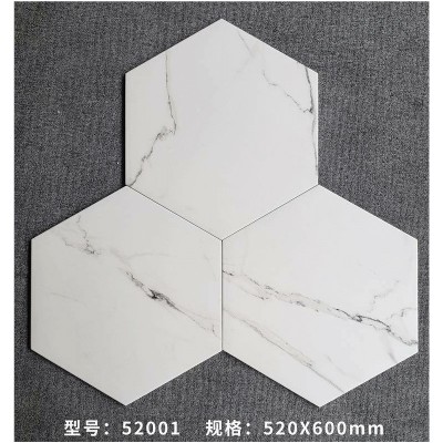 水泥灰北欧风客厅卧室阳台瓷砖厨房店面墙砖地砖大六角砖520x600图4