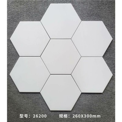 260x300六角砖北欧防滑地板砖厨房卫生间阳台背景墙六边形瓷砖图4
