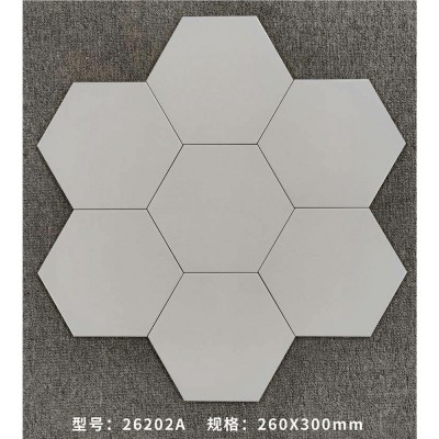 260x300六角砖北欧防滑地板砖厨房卫生间阳台背景墙六边形瓷砖图5