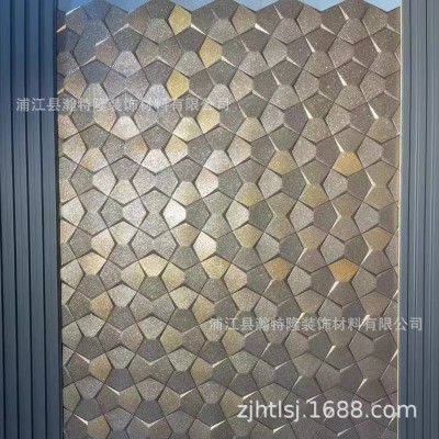 立体蝶形不锈钢马赛克瓷砖 KTV咖啡厅 酒吧3D立体凹凸面金属背景图3