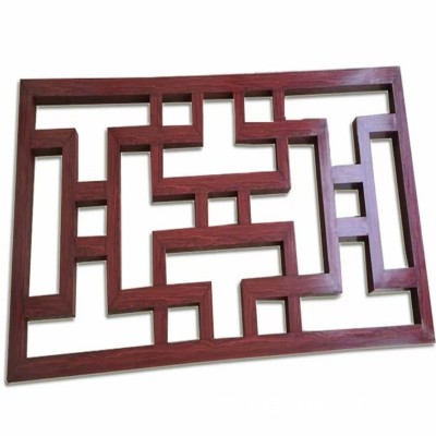 供应中式铝合金窗花花格栅仿古木纹烤漆铝窗花挂落防盗窗护栏隔断图3