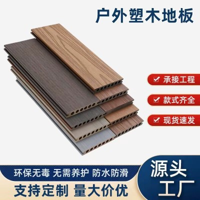 跨境出口塑木地板户外露台防腐WPC地板阳台二代共挤室外木塑地板