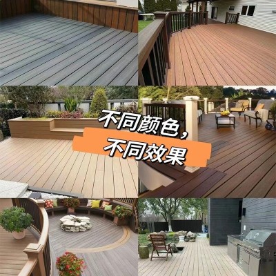 跨境出口塑木地板户外露台防腐WPC地板阳台二代共挤室外木塑地板图3