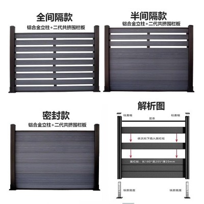 二代共挤户外塑木围栏室外公园庭院阳台木塑围栏墙板景区花园护栏图4