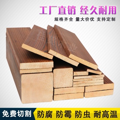防腐木地板碳化实木板材木条护墙板桑拿板吊顶庭院樟子松户外木方图4
