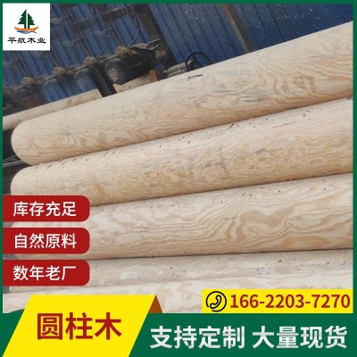 厂家供应樟子松碳化防腐木圆柱木瓦 屋檐门头实木圆柱木瓦图1