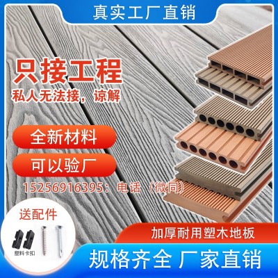 户外工程木塑地板直纹实心塑木阳台庭院防腐直纹共挤室外地面露台图3