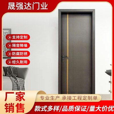 全不锈钢室内门木门办公室出租房卧室门极简房间铝边框室防盗门图1