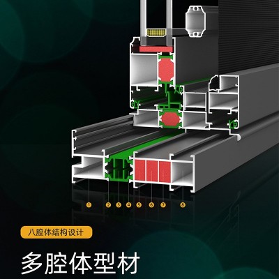 八腔体系统窗断桥铝窗纱窗一体自建房别墅封阳台落地窗铝合金窗户图5