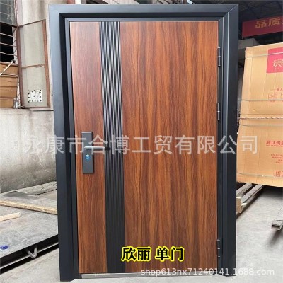 厂家批发外贸钢制安全工程防火防盗门办公室家庭入户门酒店公寓门图3
