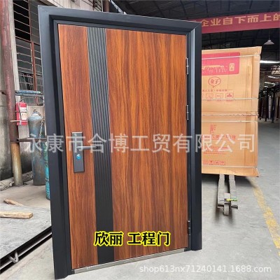 厂家批发外贸钢制安全工程防火防盗门办公室家庭入户门酒店公寓门图2