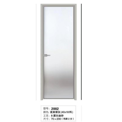 2.0极窄双面超白油砂卫生间门厕所门铝合金玻璃门跨境简易平开门图4
