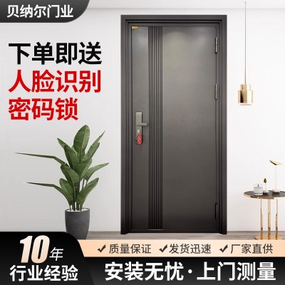 极简风格不锈钢入户门不锈钢推拉式智能识别防盗门别墅家用入户门图3