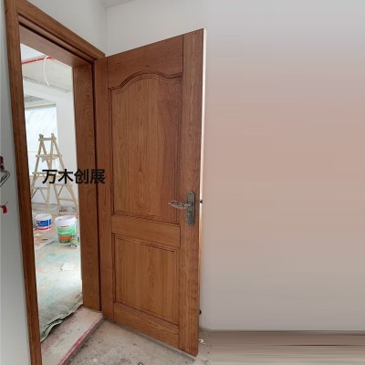 新中式实木门卧室门樱桃木原木门卡斯拉平开门沙比利纯实木房门图2