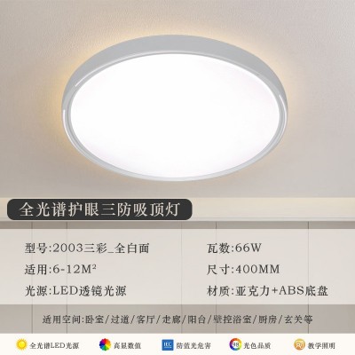 led全光谱护眼三防灯卧室餐厅新中式圆形客厅装饰画壁灯led吸顶灯图3