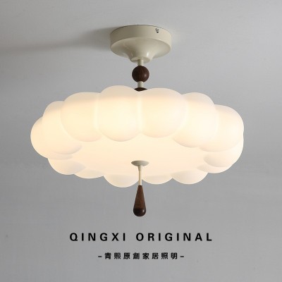 云朵灯美拉德风卧室灯吸顶灯法式中古主卧灯儿童房灯具书房南瓜灯图2