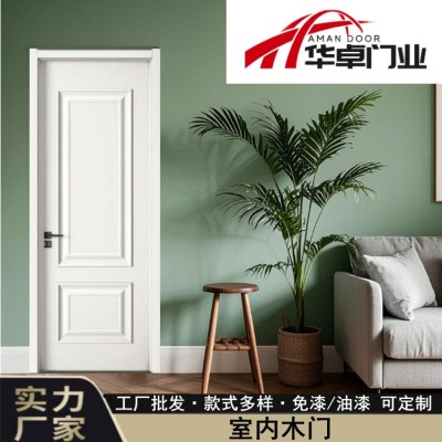 出口木门非洲欧洲南美中东PVC MDF 木门批发免漆室内卧室木门