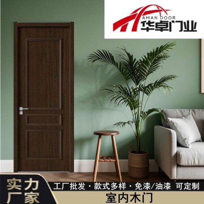 出口木门室内门套装门工程免漆门黑胡桃色尼日利亚木门