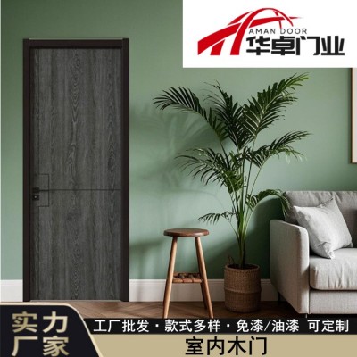 出口木门室内门套装门工程免漆门黑胡桃色尼日利亚木门图2