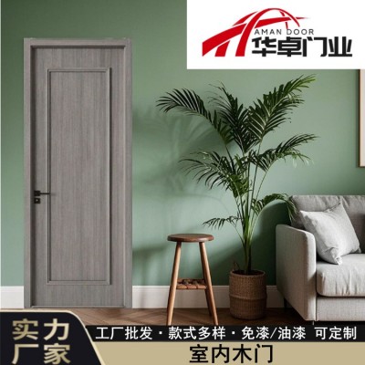 出口木门卧室门室内门免漆门法式实木复合白色烤漆门房间门