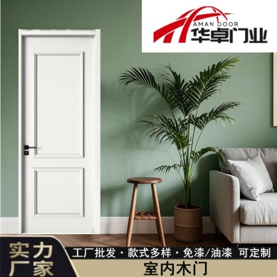 出口木门卧室门室内门免漆门法式实木复合白色烤漆门房间门图5