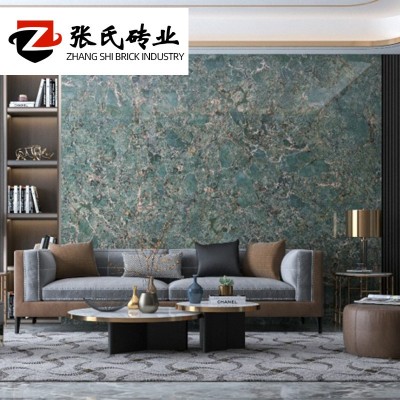 亮光800x2600瓷砖客厅背景墙砖岩板连纹石纹别墅地砖深色轻奢风格图3