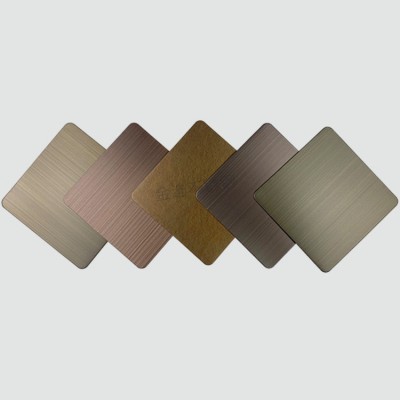 仿古铜不锈钢板 拉丝青古铜乱纹红古铜发黑纳米色油黄古铜镀铜板图3