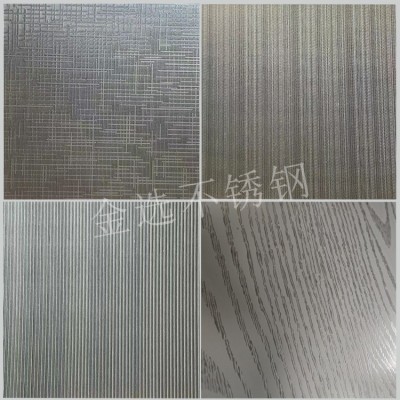 压花不锈钢 立方体回型大方格自由纹树纹金钱花木纹石纹珠光门板图2