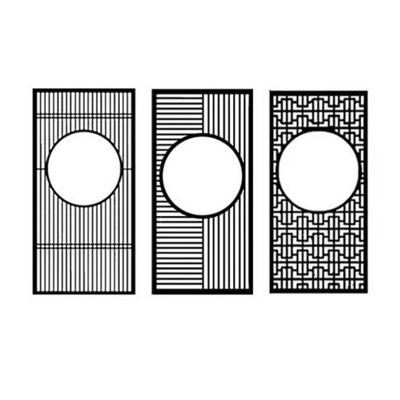 加工铝合金厂家中式铝窗花方管焊接铝屏风隔断复古烤漆仿木纹造型图3