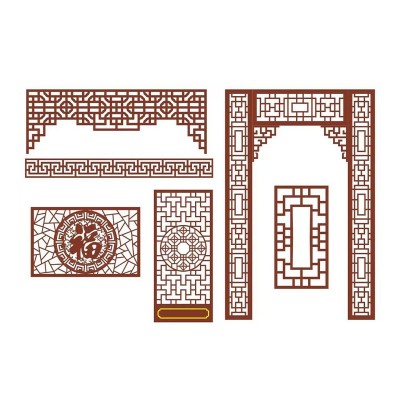 家用铝窗花隔断铝材屏风装饰镂空造型格栅木纹背景墙金属镂空隔断图3