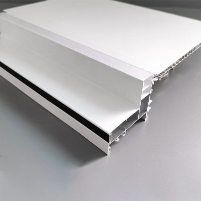 集成吊顶二级顶铝梁蜂窝板轻奢风错层客厅餐厅吊顶发光灯槽型材图4