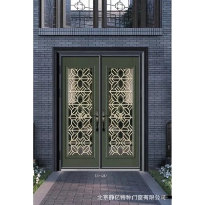 厂家生产：别墅真铜门、仿铜门、不锈钢仿铜门、铝仿铜门、铝艺门